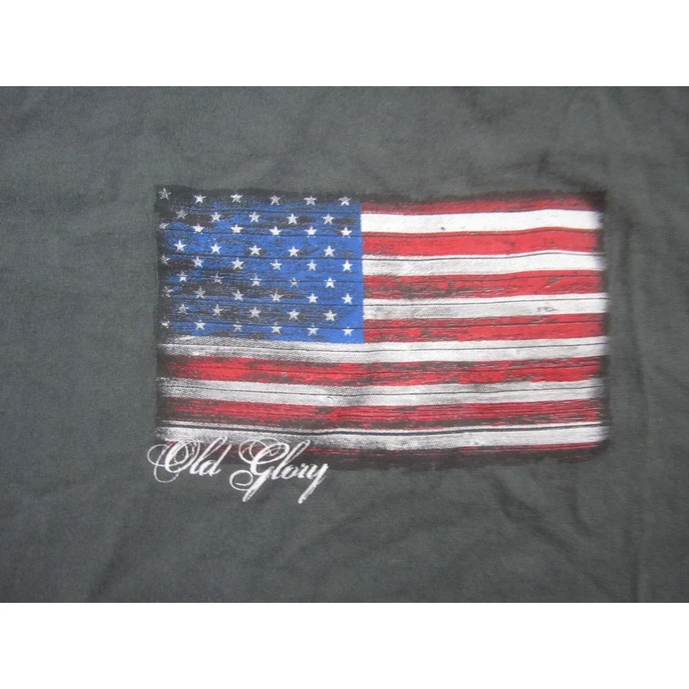 VTG USA Shirt Mens Large Gray USA Graphic Old Glory Casual‎ Short Sleeve - Picture 3 of 10
